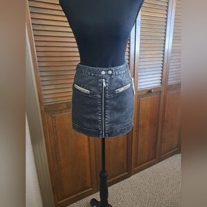 SO Charcoal Mini Skirt with Zipper Accents